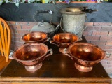 Decorative Kitchen Items, Copper Bowls, Coffee Pot, Misc.