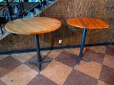 Lot of 2 Round Pub Tables, 42in & 36in, 42in High