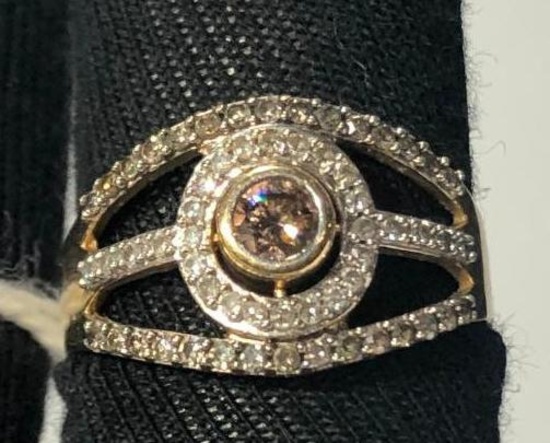 Unique Vintage 14k Gold Ring w/ Diamonds, 2.46 DWT