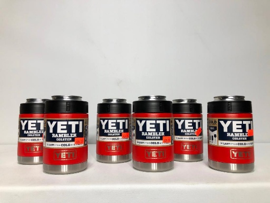 6 Pack YETI Rambler Colster Caynon Red - New In Box, MSRP: $129.99