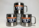 Lot of 3, YETI Rambler 14oz Mug Stainless Steel (x3), MSRP: $75.00