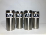 Lot of 4, YETI Rambler 20oz Tumbler Stainless Steel (x4), MSRP: $120.00