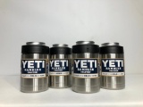 lot of 4 YETI Rambler Colstesr Stainless Steel, MSRP: $50.00