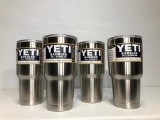 Lot of 4, YETI Rambler 30oz Tumbler Stainless Steel (x4), MSRP: $140.00