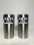 Lot of 2, YETI Rambler 20oz Tumbler Stainless Steel (x2), MSRP: $60.00