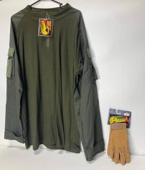 Lot of 2, Voodoo Tactical Combat Shirt with Zipper Size XL Olive Green, Voodoo Tactical Crossfire