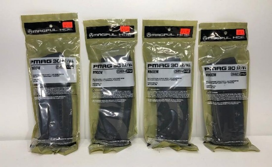 (4) Magpull PMAG 30 AR/M4 GEN M2 Window Mag MSRP: $15.99