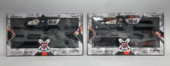 (2) ATI MINIs Non-Firing AK-47 Replica MSRP $34.99, ATI MINIs Non-Firing AR-15 Replica MSRP: $34.99