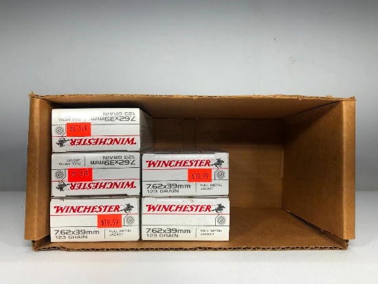 (5) Five Winchester 7.62x39mm 123GR FMJ MSRP: $19.99