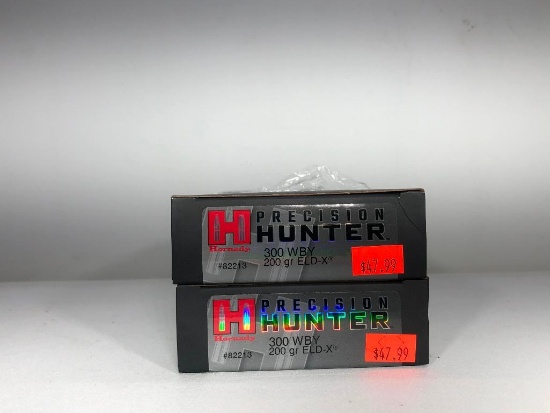 (2) Two Hornady Precision Hunter 300WBY 200GR ELD-X MSRP: $47.99