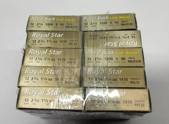 (10) Ten Royal Star Royal Buck Low Recoil 12 Guage 2.75" MSRP: $4.99