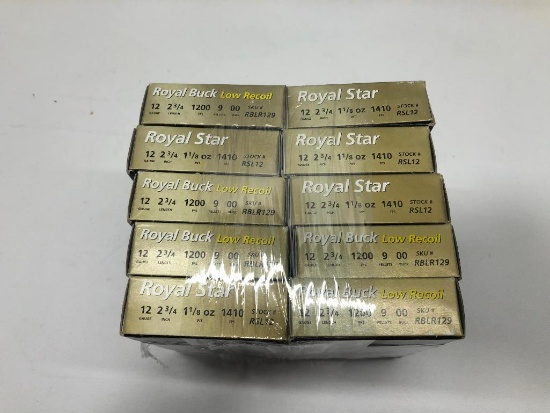 (10) Ten Royal Star Royal Buck Low Recoil 12 Guage 2.75" MSRP: $4.99