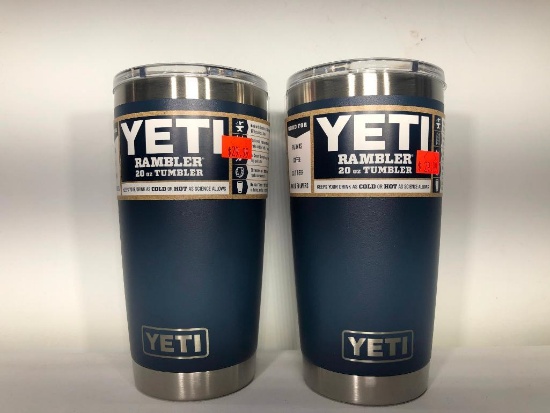 (2) Two Yeti Rambler 20oz Tumbler Navy with Magslide MSRP: $29.99