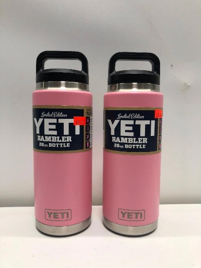 (2) Two Yeti Rambler 26oz Bottle LE Pink MSRP: $39.99
