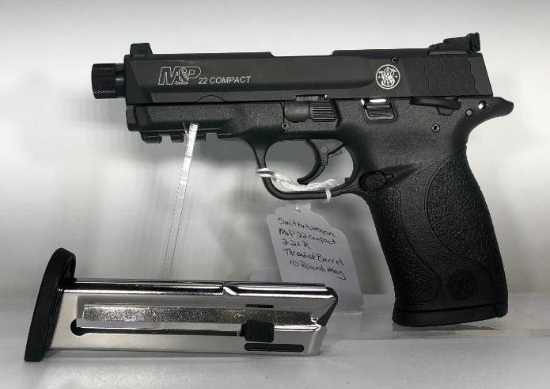 Smith & Wesson M&P22 Compact 22LR Threaded Barrel 10 Round Mag w/ 2 Mags SN: HJC4896