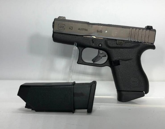 Glock G43 GNS BLUE LABEL 9mm w/ Factory Case & 2 Magazines SN: BHXV895