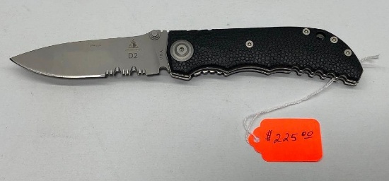 Lone Wolf Knives Harsey D2 Auto with Serrated Blade MSRP: $225.00