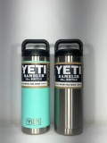 (2) Yeti Rambler 26oz Bottle Stainless MSRP: $39.99, Yeti Rambler 26oz Bottle Seafoam MSRP: $39.99
