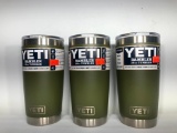 (3) Three Yeti Rambler 20oz Tumbler Olive Green MSRP: $29.99