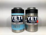(2) Yeti Rambler Colster Stainless Steel MSRP: $24.99, Yeti Rambler Colster Reef Blue MSRP: $24.99