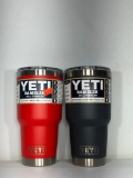 (2) Yeti Rambler 30oz Tumbler Canyon Red MSRP: $34.99, Yeti Rambler 30oz Tumbler Charcoal MSRP: $35