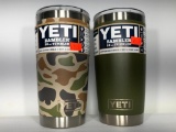 (2) Yeti Rambler 20oz Tumbler Olive Green MSRP: $29.99, Yeti Rambler 20oz Tumbler Tahoe Camo MSRP: $