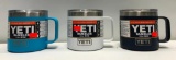 (3) Yeti Rambler 14oz Mug Navy MSRP: $24.99, Yeti Rambler 14oz Mug White MSRP: $24.99, Yeti Rambler
