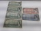 Lot of 6 Canadian One, Two and Five Dollar Bills from 1954