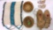 Lot of Native American Baskets, Moccasins, and Chest Adornment
