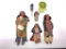 1930's Shookum Native American Dolls Man, Women, Child and Papoose.