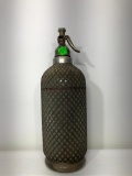 Vintage High End Seltzer Bottle Mesh Wrapped