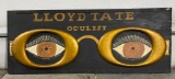 Lloyd Tate Oculist Wooden Trade Sign, Early, Handmade, 86in x 34in, One of a Kind