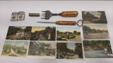 9 Early Omaha Postcards c.1900-1930, (2) VW Kennedy Enamel Lighters, Omaha Ice Ic, Coca-Cola Ice