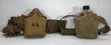 2 Military Canteens with Belts