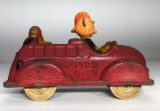 Very Old Mickey Mouse Rubber Fire Engine with Old Mickey