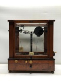 Chainomatic Christian Becker Company Apththecary Wood Case Enclosed Scale Early 1900's
