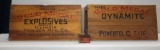 2 Gold Medal Wooden Dynamite Boxes and Tin Blasting Cap Container