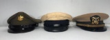 Lot of 3 Old Hats Two Military and One Service Type Hat