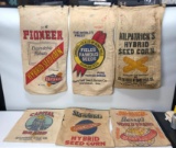 Lot of 6 Old Seed Sacks