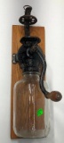 Early Glass and Cast Iron Coffee Grinder