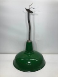 Vintage Porcelain Two Color Gas Station Light with Bracket Art