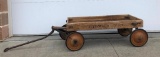 Early Wooden Steger Truck Pull Behind Wagon w/ Original Metal & Rubber Tires