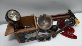 Assorted Vintage Car Parts and Victor Half-a-Minute 3 Chambered Tire Pump