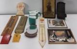 Large Lot of 13 Advertising Items including many Nebraska Advertising Thermometers