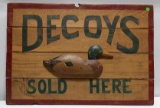 Wooden Duck Decoy Sold Here Sign 34.5