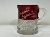 1897 Trans-Mississippi Exposition Souvenir Glass L. Bryan Beckley 3.5in