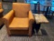 Designer Restaurant Upholstered Occasional Chair w/ Side Table