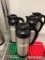 Lot of 3 NSF Service Ideas Stainless Steel 1 Liter Insulated Pitchers SSN