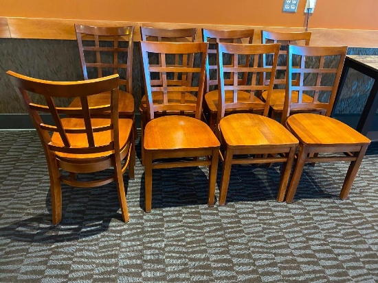 Eight Solid Wood Restaurant Chairs, 8x's $