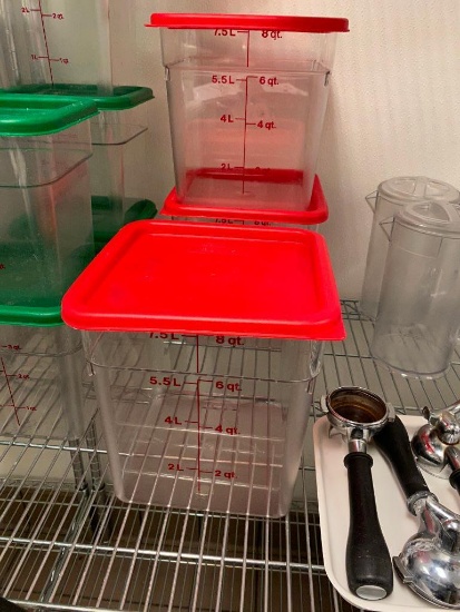 Lot of 3 - Eight Quart Food Containers w/ Lids